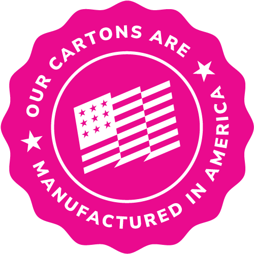 Badge saying Our cartons are manufactured in America